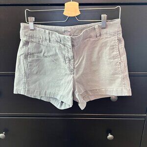 J. Crew Stretch Chino shorts, grey, size 8, 4" inseam